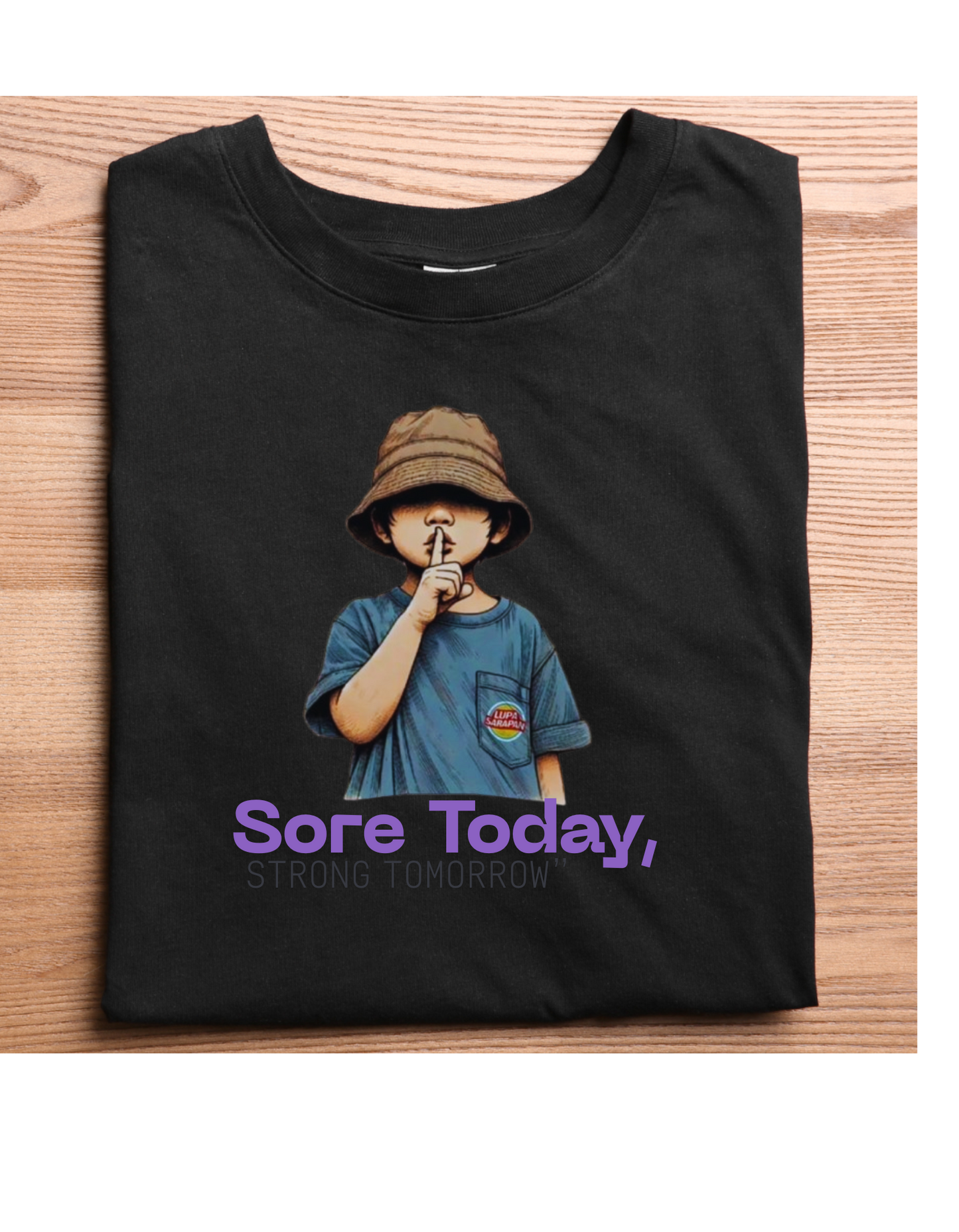 "Fitness Graphic Tee with Cartoon Art – Gym Motivation T-Shirt"